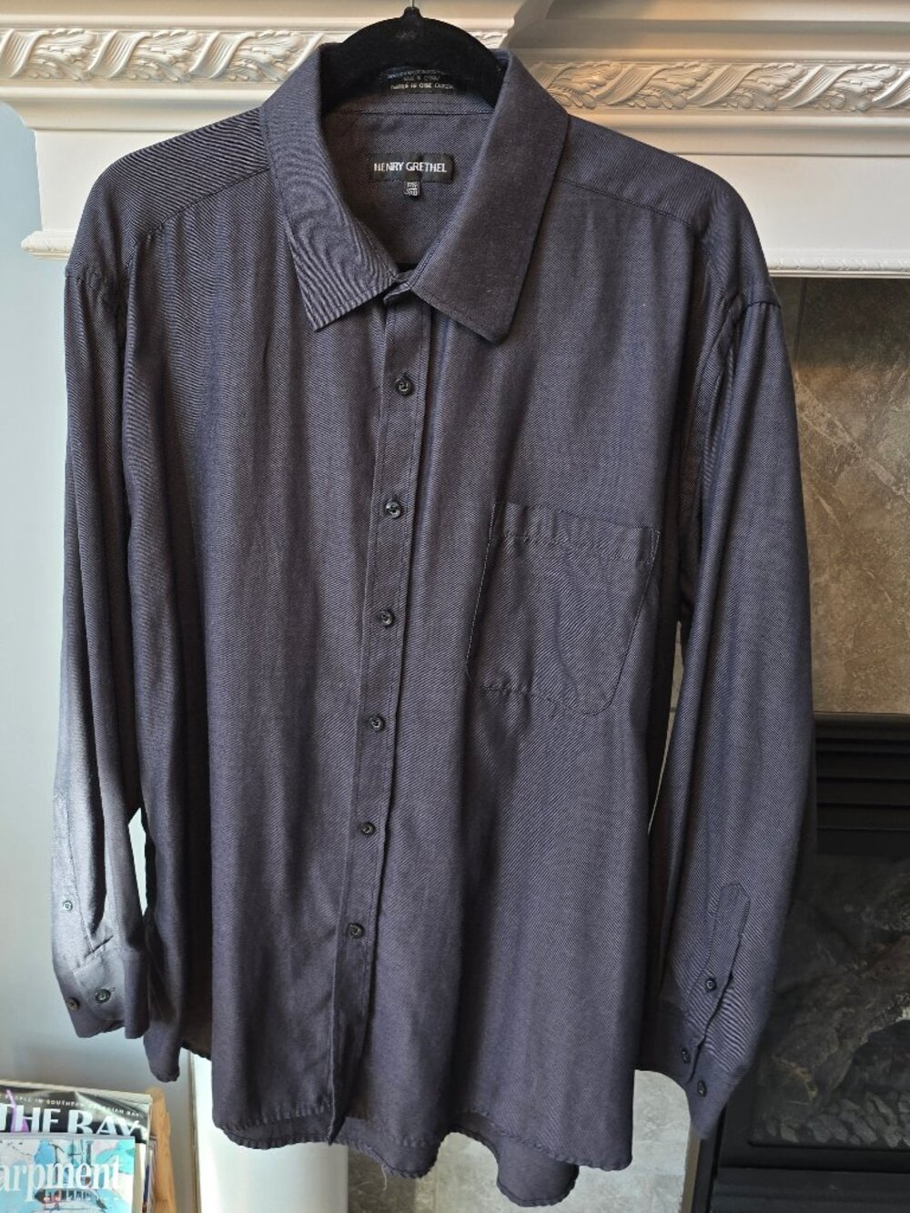 80s/90s Vintage Henry Grethal Textured Dress Shirt 17.5